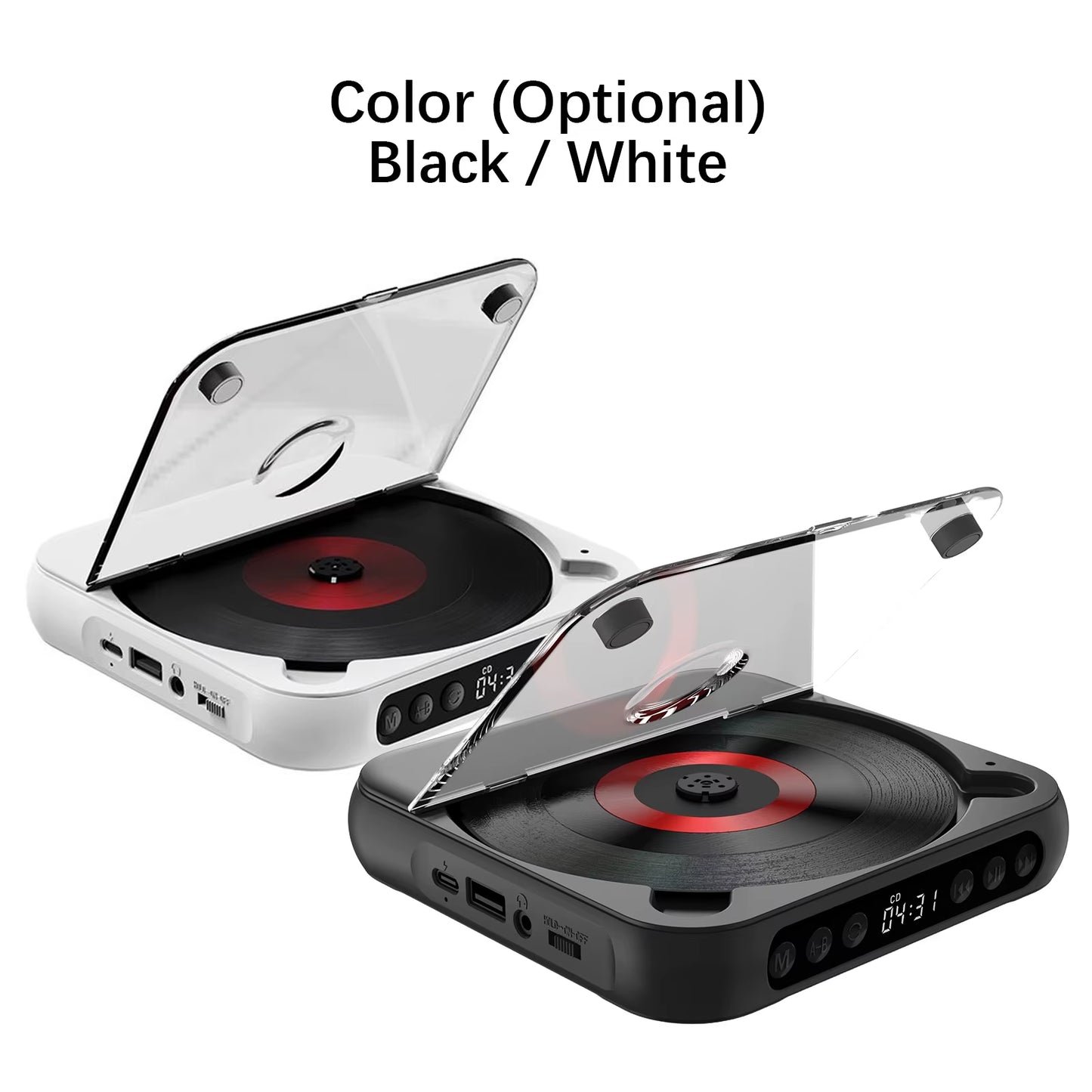 SpinWave™ Portable CD & Bluetooth Music Player – Classic Sound Meets Modern Freedom